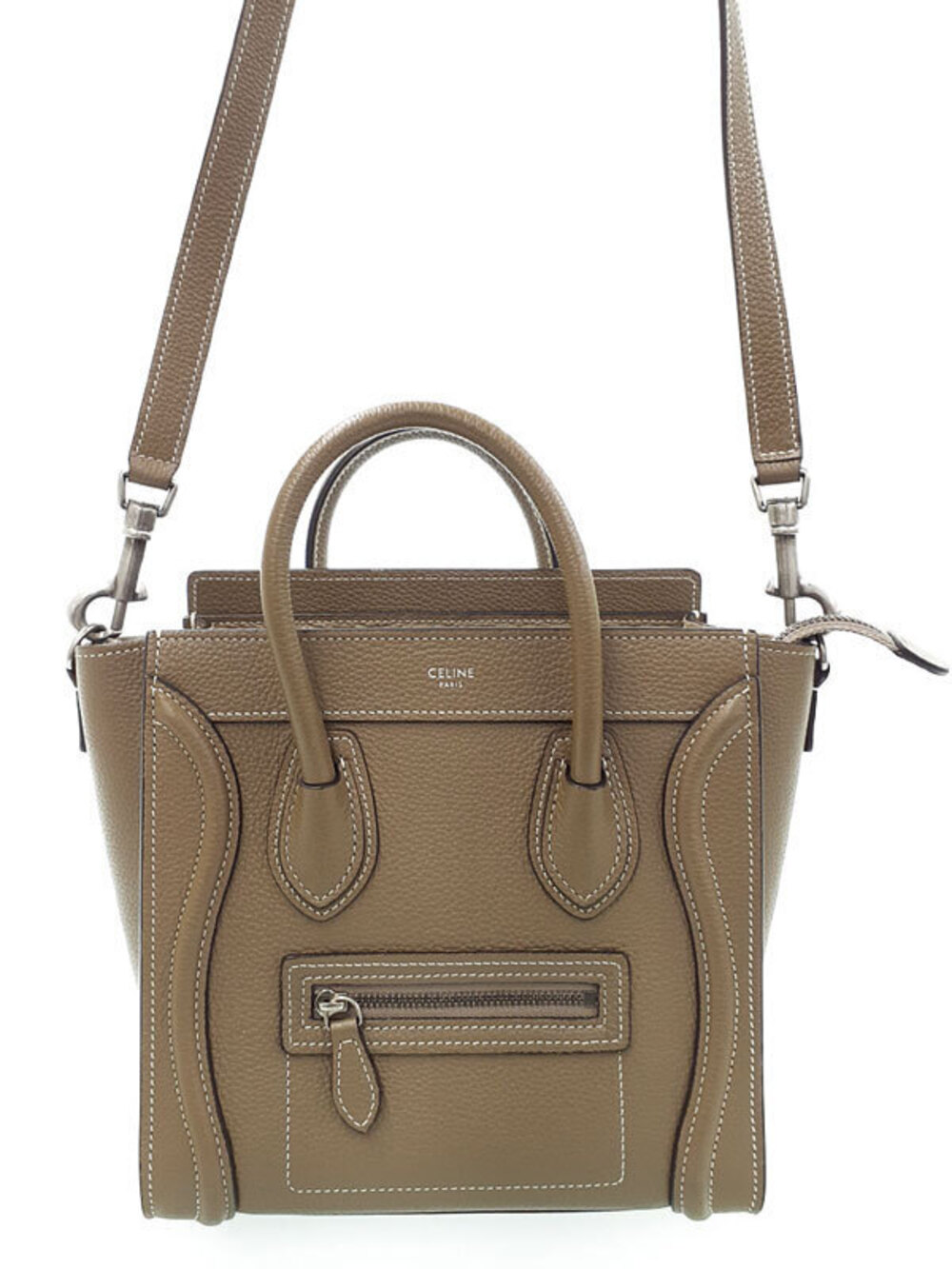 Celine Luggage Tote Bag Calfskin Leather Brown
